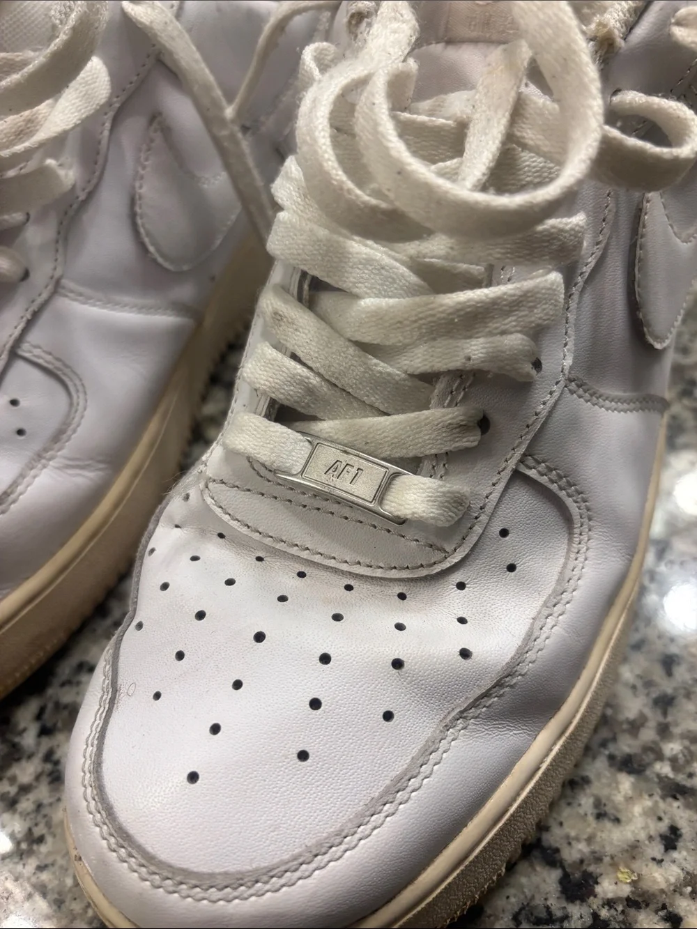 Nike Air Force 1 White Low-Top Sneakers with Cream Midsole